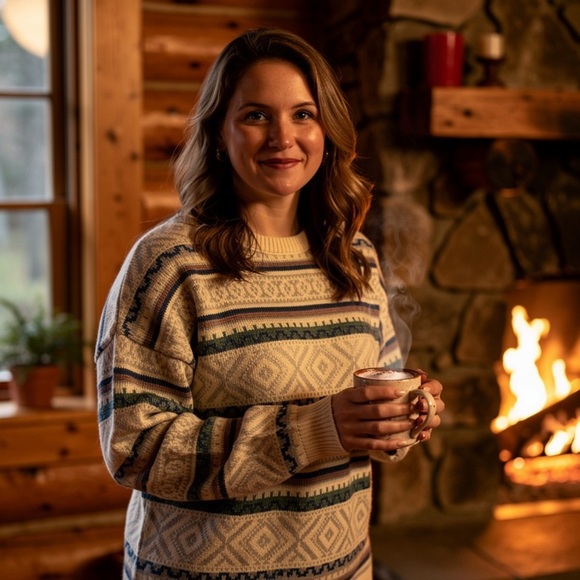 NWT Womens American Knit Tribal Sweater - Picture 1 of 12